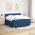 vidaXL LED boxspring posteľ s matracom Modrá 140 x 200 cm Látka