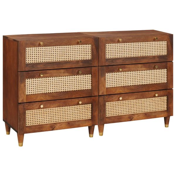 vidaXL Komoda set 2 ks 60 x 33,5 x 75 cm Masívne mango drevo Hnedá