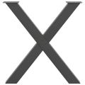 vidaXL Nohy k jedálenskému stolu v tvare X, 2 ks, antracitové, 70 x (72-73) cm, oceľ