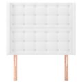 vidaXL Čelo postele so záhybmi biely 103 x 16 x 118/128 cm umelá koža