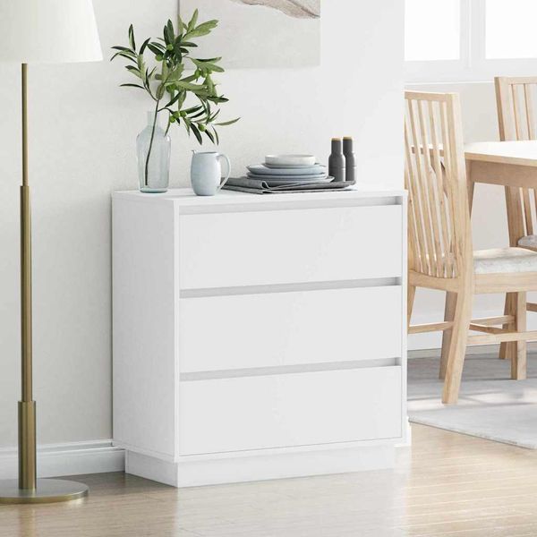 vidaXL Nočný stolík Biela 71 x 34,5 x 75 cm Kompozitné drevo
