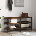 vidaXL Lavička na topánky dymový dub 100x38,5x49 cm kompozitné drevo