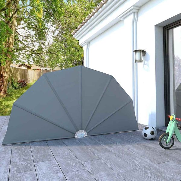 vidaXL Skladacia bočná markíza na terasu, sivá 160 cm