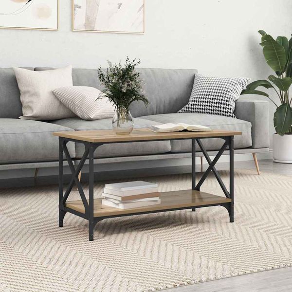 vidaXL Konferenčný stolík dub artisan 80 x 45 x 45.5 cm
