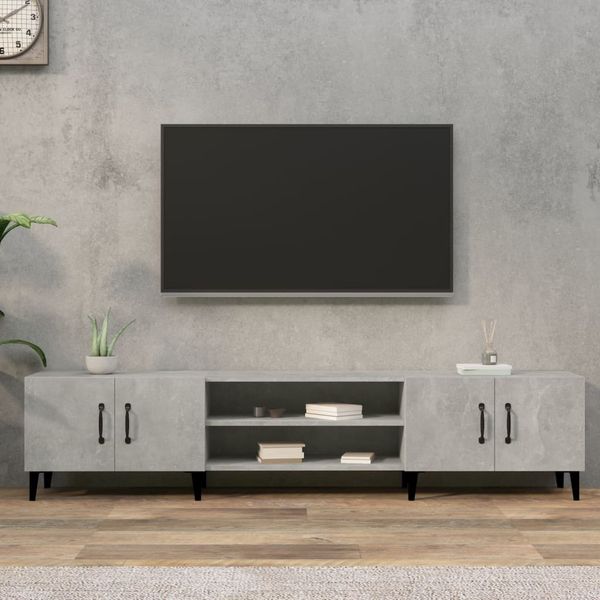 vidaXL TV skrinka betónová sivá 180x31,5x40 cm kompozitné drevo