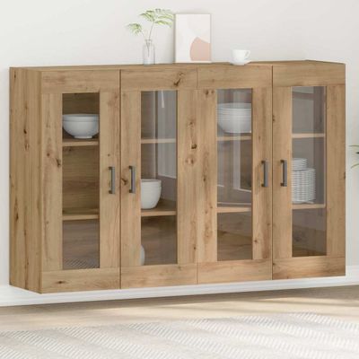 vidaXL Nástenné skrinky 2 pcs Remeselný dub 69,5 x 34 x 90 cm