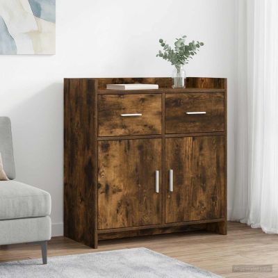 vidaXL Servírovacia skriňa Dymový dub 75 x 36 x 80 cm Kompozitné drevo