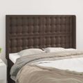 vidaXL Čelo postele so záhybmi hnedé 147x16x118/128cm umelá koža