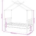 vidaXL Rám detskej postele so zásuvkou tmavosivý borovica 70x140 cm
