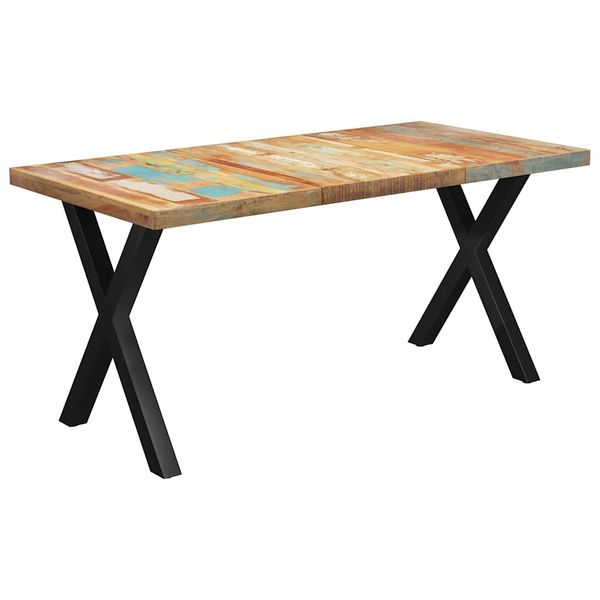 vidaXL Jedálenský stôl, nohy v tvare X 180x90x77 cm, recyklovaný masív