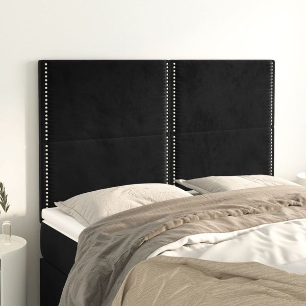 vidaXL Čelo postele čierne 144x5x118/128 cm zamatové