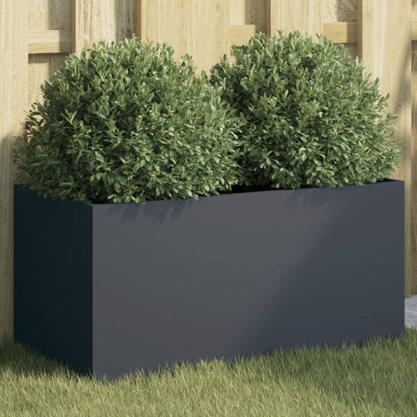 vidaXL Kvetináč antracitový 62x30x29 cm oceľ
