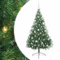 vidaXL Umelý predsvietený vianočný stromček Zelená 180 cm PVC