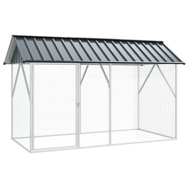 vidaXL Klietka pre vtákov Antracit 227 x 112 x 141 cm Pozinkovaná oceľ
