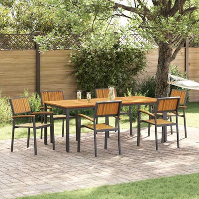 vidaXL Stohovateľná stolička 6 pcs Hnedá 56 x 57 x 87 cm