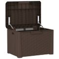 vidaXL Záhradný úložný box s podsedákom hnedý 125 l PP