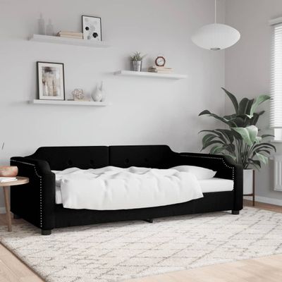 vidaXL Posteľný rám čierny 90x200 cm látka