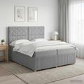 vidaXL LED boxspring posteľ s matracom Svetlosivá 200 x 200 cm Látka