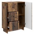 vidaXL Servírovacia skriňa so zásuvkou Staré drevo 66 x 34,5 x 90 cm