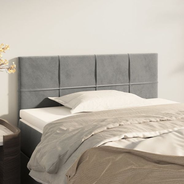vidaXL Čelo postele bledosivé 100x5x78/88 cm zamat