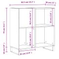 vidaXL Skrinka na platne dymový dub 84,5x38x48 cm kompozitné drevo