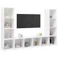 vidaXL TV skrinky 3 ks biele 142,5x35x36,5 cm drevotrieska