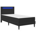 vidaXL Rám postele s LED pásikmi Čierna 90 x 190 cm Umelá koža