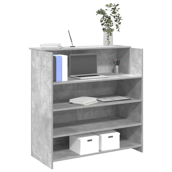 vidaXL Recepčný stôl betónovo sivý 100x50x103,5 cm kompozitné drevo