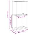 vidaXL Trubková polica s úložiskom Biela 42,5 x 27 x 91,5 cm Hliník