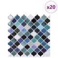 vidaXL Dlažba Lanturn 20 ks Modrozelená 27 x 27 cm Polyuretán a PET