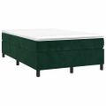 vidaXL Posteľný rám s boxspringom tmavozelený 120x200 cm zamat