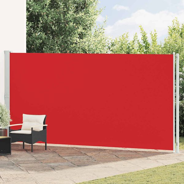 vidaXL Zaťahovacia bočná markíza na terasu 200x600 cm červená