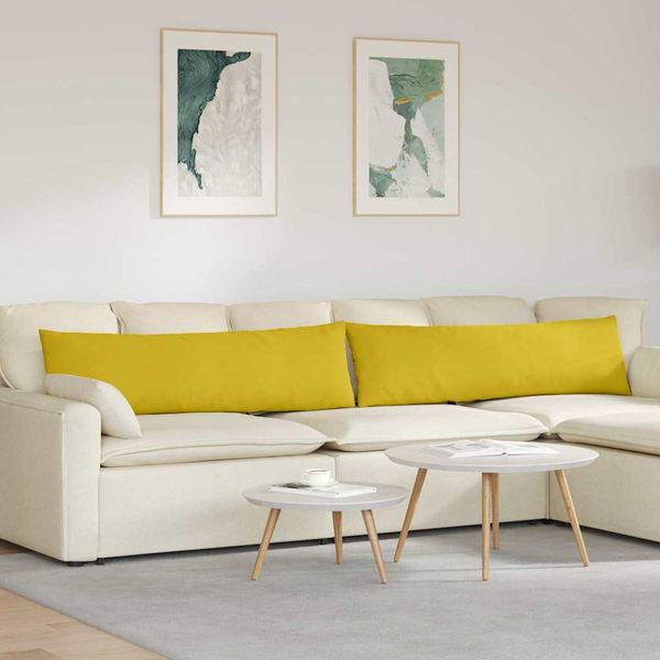 vidaXL Vankúše na pohovku 2 pcs Žltá 145 x 40 cm Kordúrová tkanina