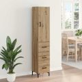 vidaXL Highboard Remeselný dub 34,5 x 34 x 180 cm Kompozitné drevo