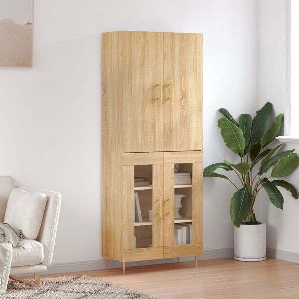 vidaXL Vysoká skrinka dub sonoma 69,5x34x180 cm spracované drevo