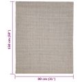 vidaXL Koberec prírodný sisal 80x150 cm pieskový