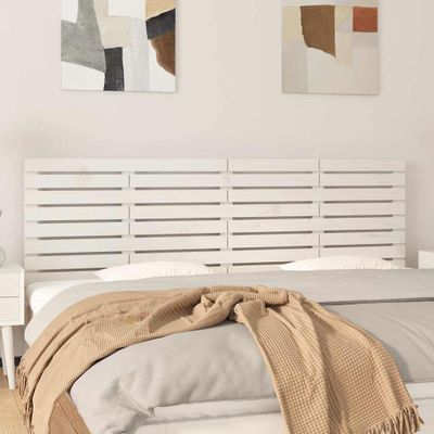 vidaXL Nástenné čelo postele biele 186x3x63 cm masívna borovica