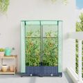 vidaXL Záhon s krytom na skleník ratanový vzhľad 80x40x123 cm