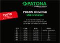 PATONA napájecí adaptér k ntb/ 18,5-20V 65W/ 6 konektorů/ UNI/ USB-C/ Power Delivery Napájecí adaptér, pro notebooky, univerzální, 18,5–20V, 3,25A, 65W, USB-C, 6 konektoru