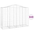 vidaXL Oblúkové gabionové koše 20 ks 200x50x140/160 cm pozink. železo
