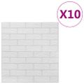 vidaXL 3D tapeta tehly samolepiaca 10 ks biela