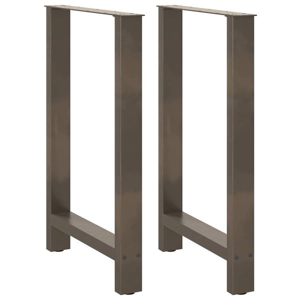 vidaXL Nohy barového stola, prírodná oceľ, 2 ks, 60 x (90-91) cm, oceľ