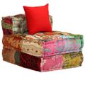 vidaXL 3-miestna modulárna taburetka, patchwork, látka