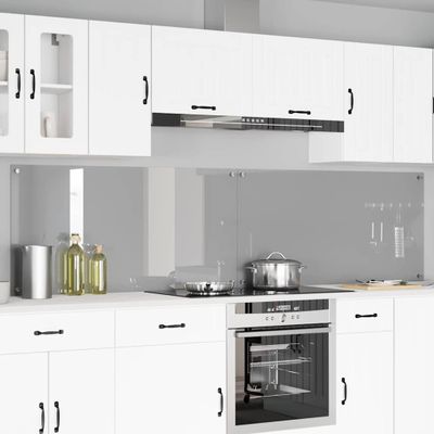 vidaXL Kuchynský obklad 2 pcs Svetlosivá 120 x 60 cm tvrdené sklo