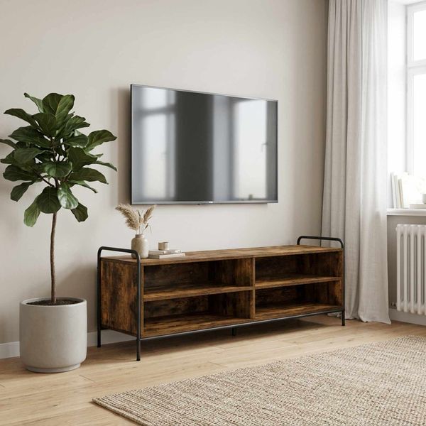 vidaXL TV skrinka 140 x 39,5 x 50 cm Dymový dub Kompozitné drevo