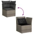vidaXL Súprava záhradných pohoviek 9 ks Sivá polyratan
