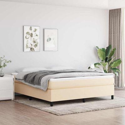 vidaXL Posteľný rám s boxspringom krémová 180x200 cm látka