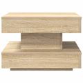 VidaXL Konferenčný stolík otočný o 360 stupňov dub sonoma 50x50x34,5cm