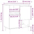 vidaXL Komoda hnedý dub 60x35x70 cm spracované drevo