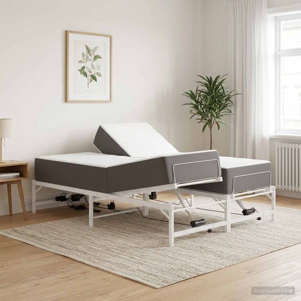 vidaXL Elektrický nastaviteľný rám postele Biela 140 x 200 cm Oceľ